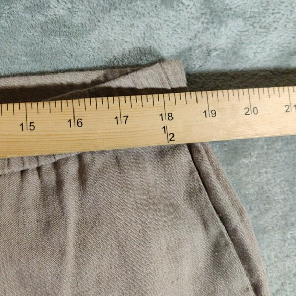 J Jill Pants Womens XS Brown Linen‎ Stretch Boho Chic Cabincore - Picture 3 of 7